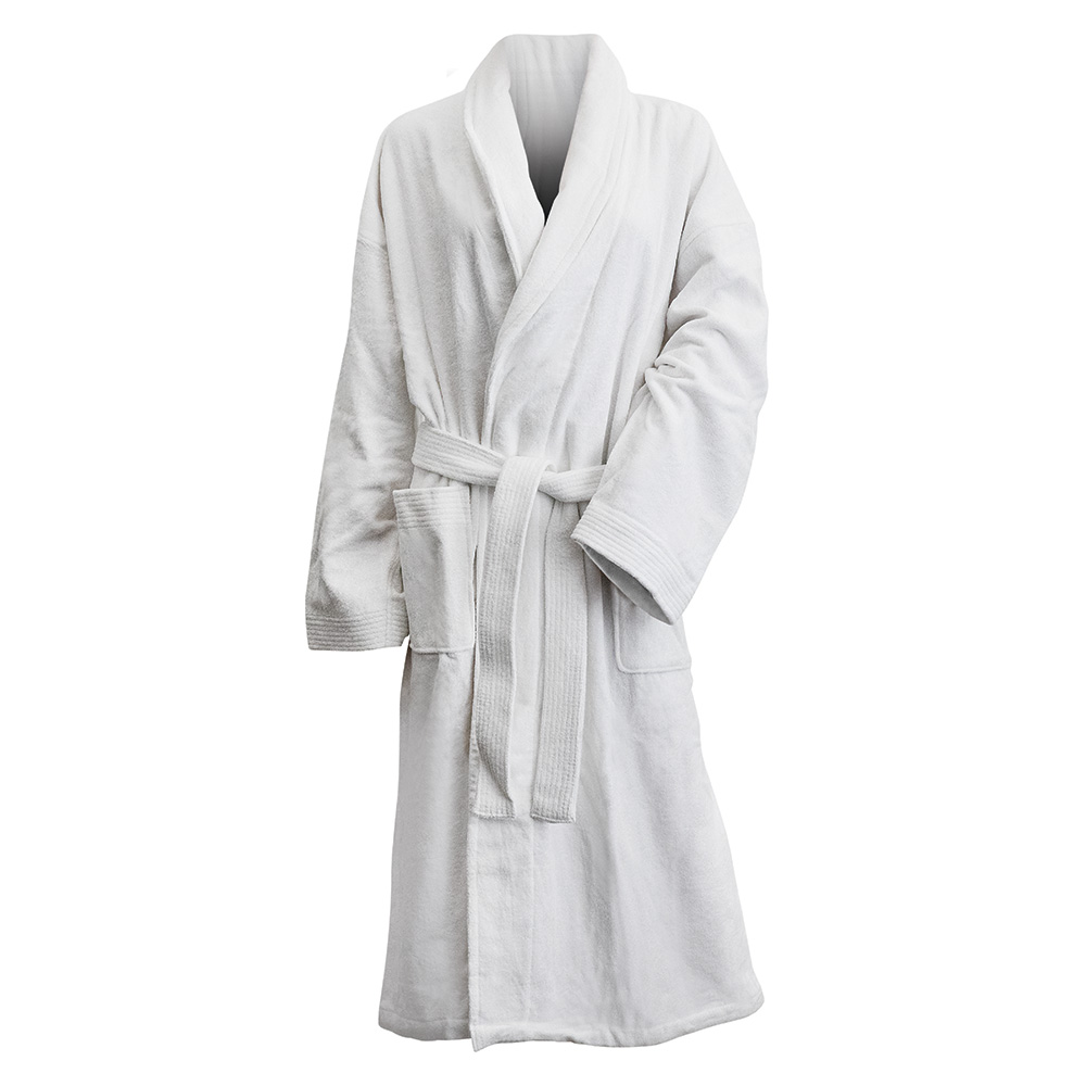 Melrose Terry White Velour Shawl Robe