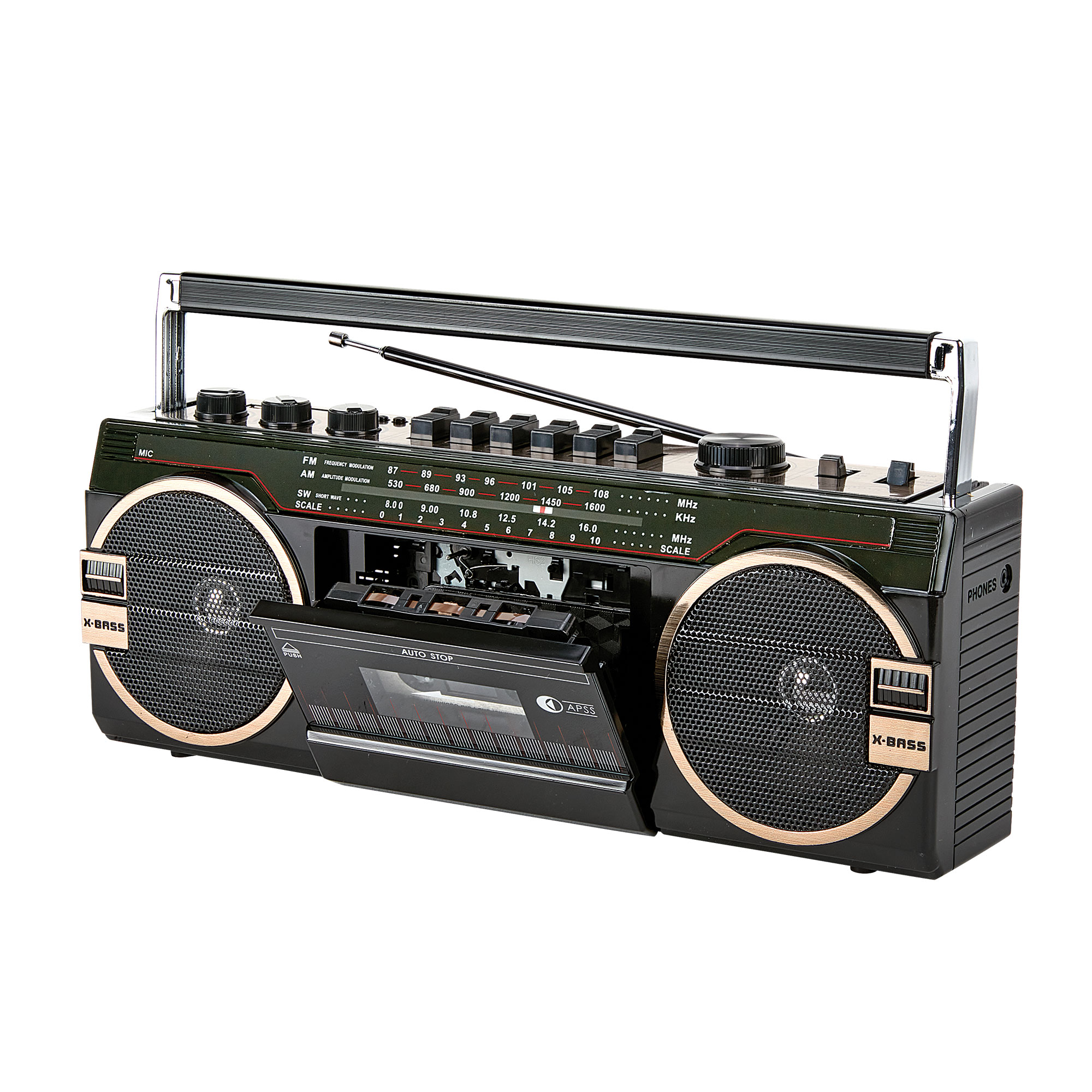 SuperSonic Portable Radio with Cassette Player/Recorder