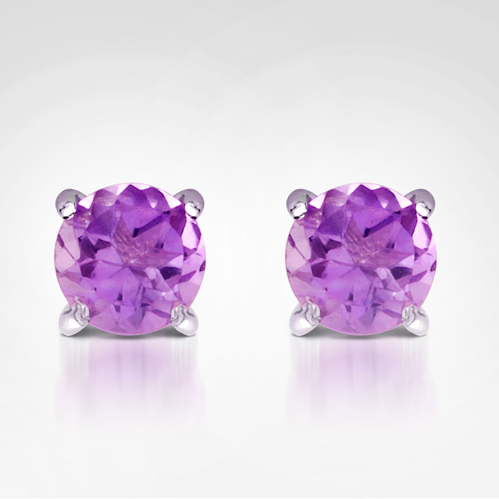 Jilco Purple Amethyst Stud Earrings