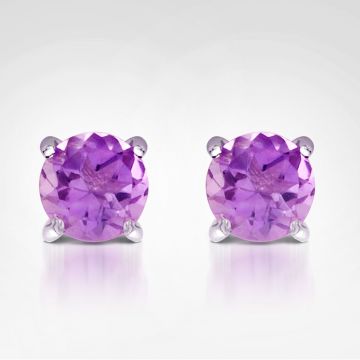 Jilco Purple Amethyst Stud Earrings