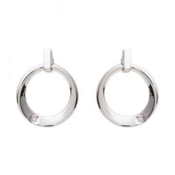 Sterling Silver/Diamond Contemporary Earrings