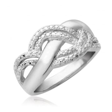 Jilco Women's Silver and Diamond Ring