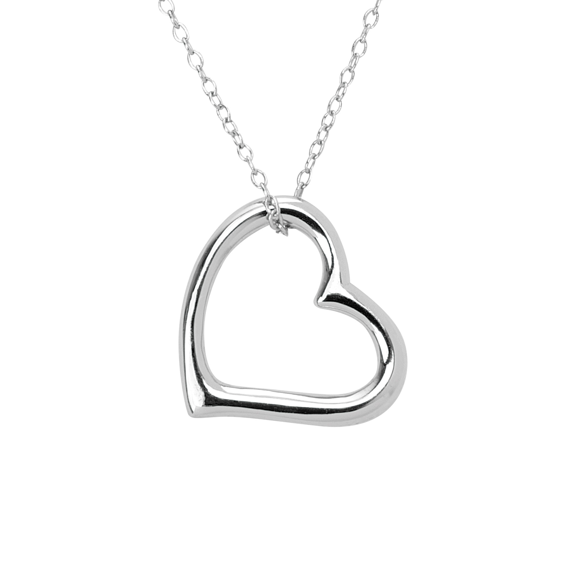 Silver Floating Heart Necklace