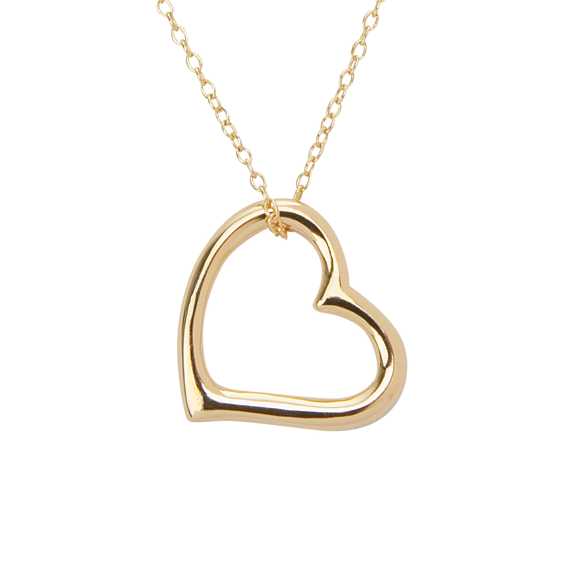 Gold Floating Heart Necklace