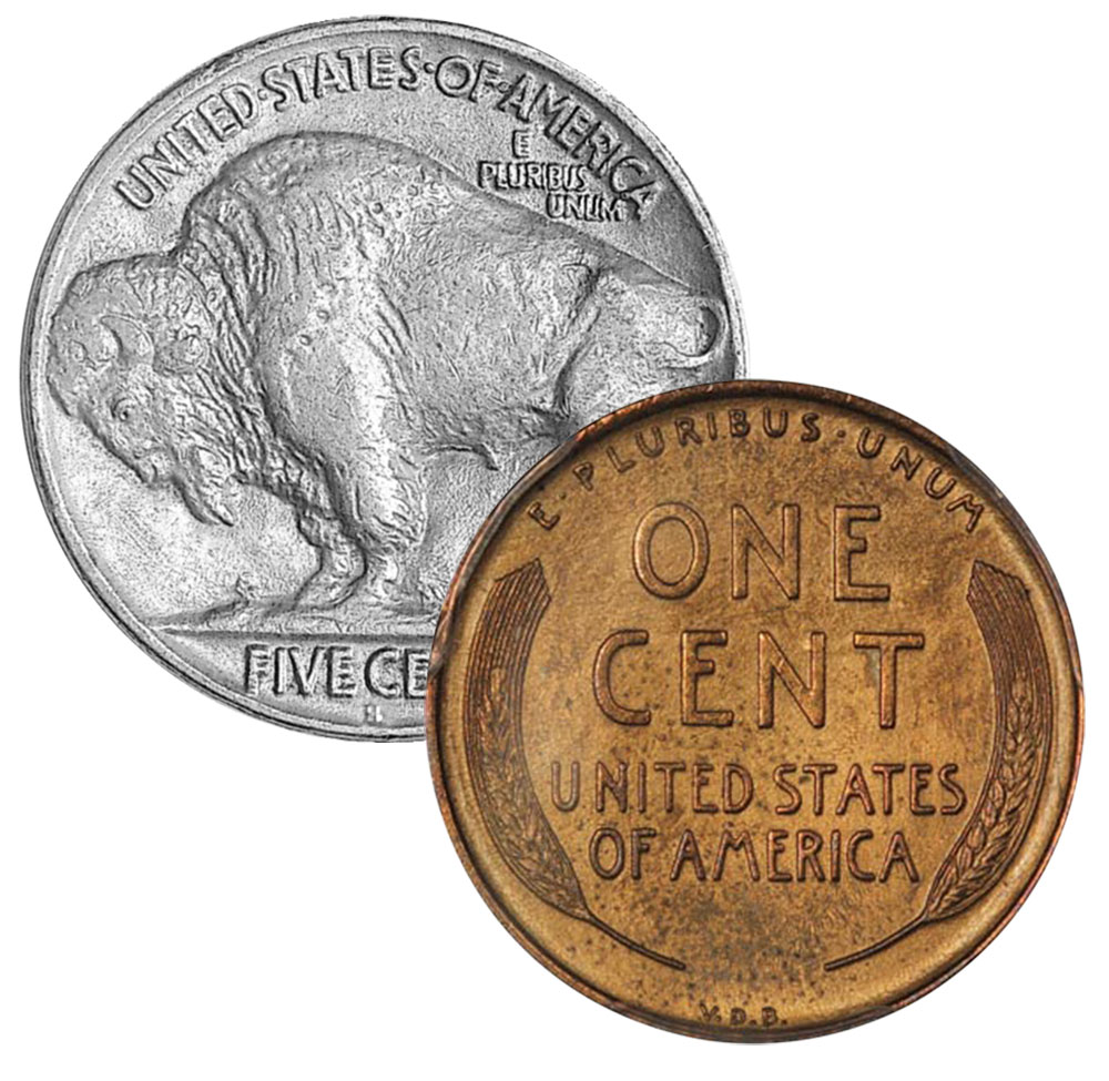 American Coin Treasures Buffalo Nickels and Lincoln Penny