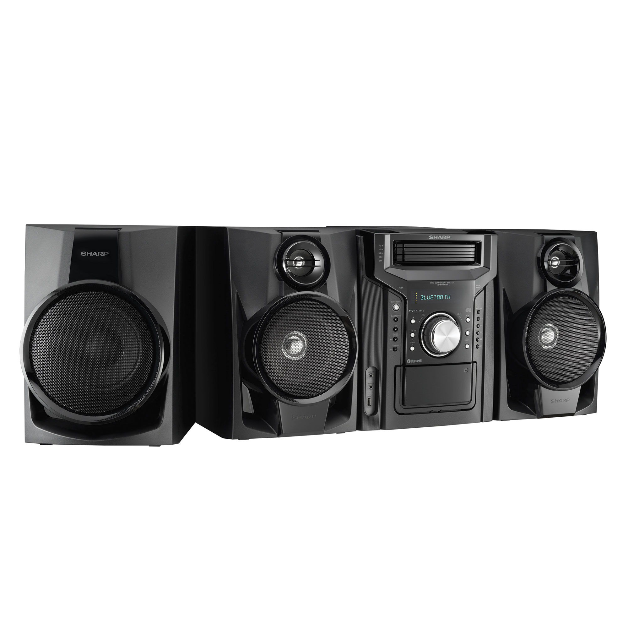 Sharp 350W Five-Disc Mini Shelf Stereo with Cassette/Bluetooth