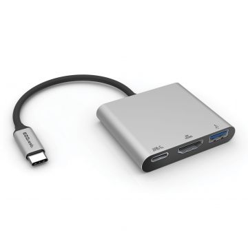 EZQuest USB-C Adapter with Charging - 3 Port