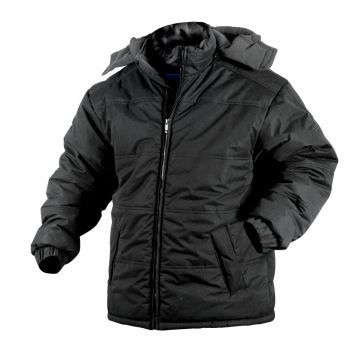 Black Fleece Lined Hooded Jacket