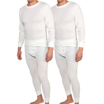 Men's White Performance Wicking Thermal Set - 2 Pack