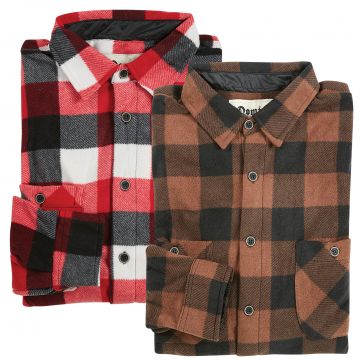 Domini Men's Fleece Plaid Shirt - 2 Pack Large