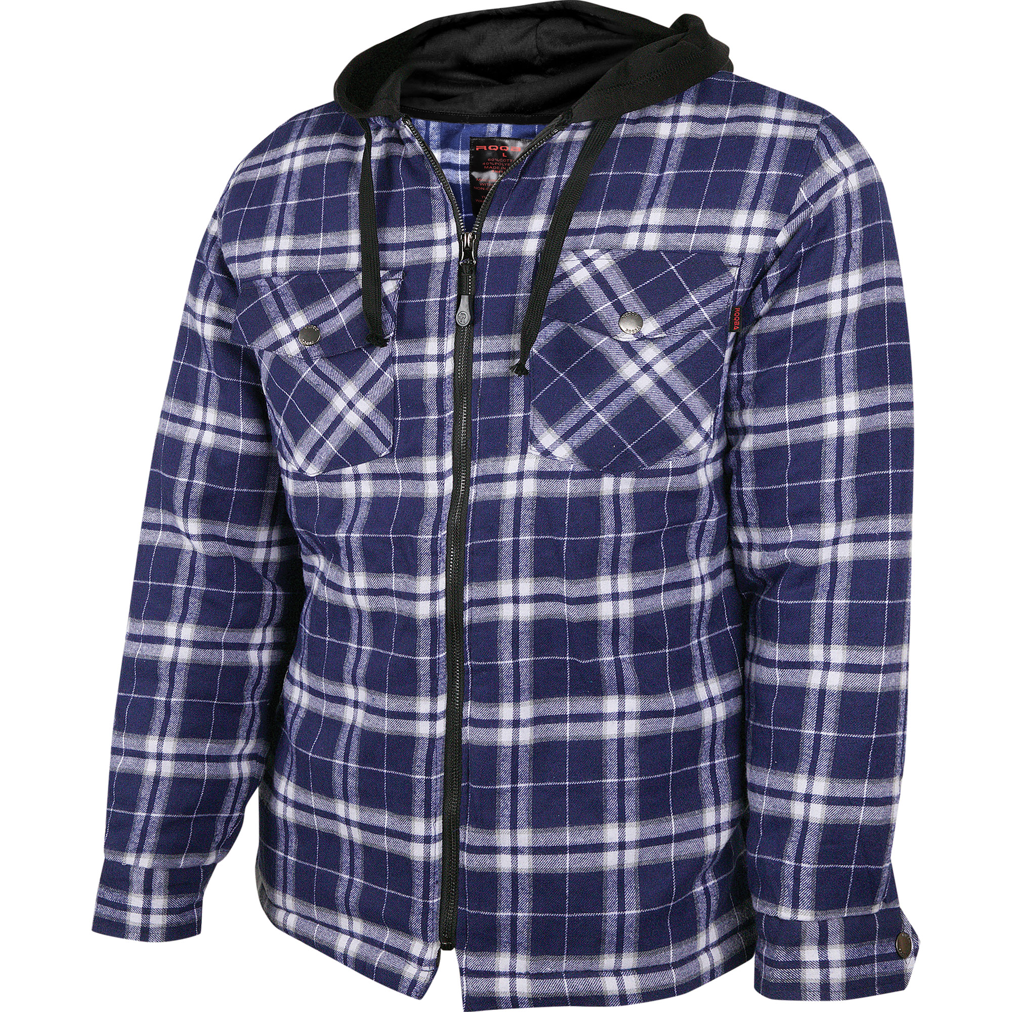 Casual Country Men's Quilted Blue Flannel with Hood