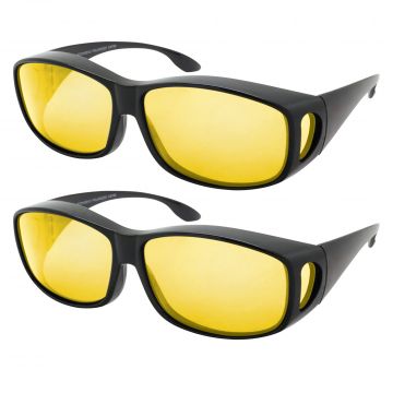 Shark Eyes Night Driver Fitover Sunglasses - 2 Pack