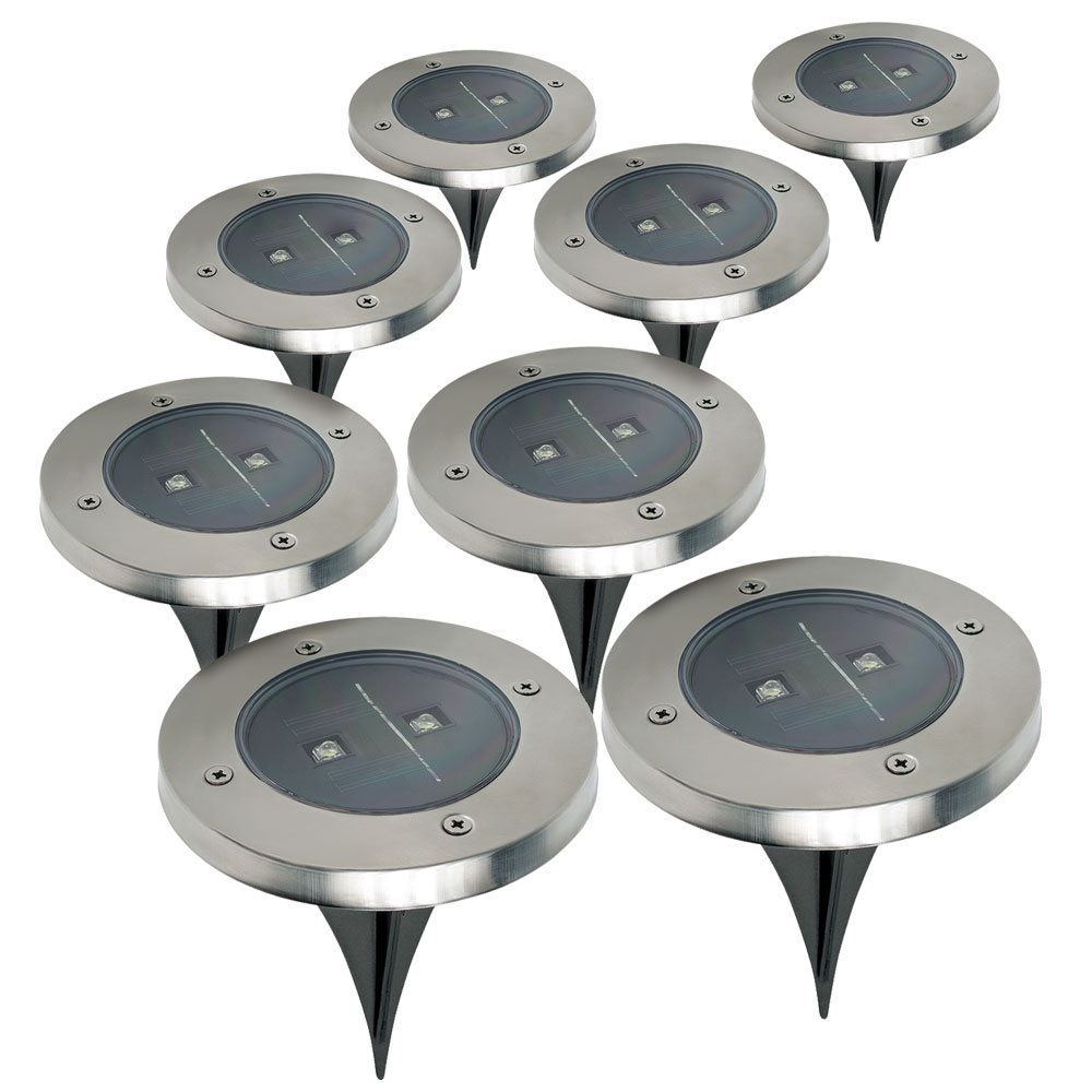 Ideaworks Solar Pathway LED Lights - 8 Pack