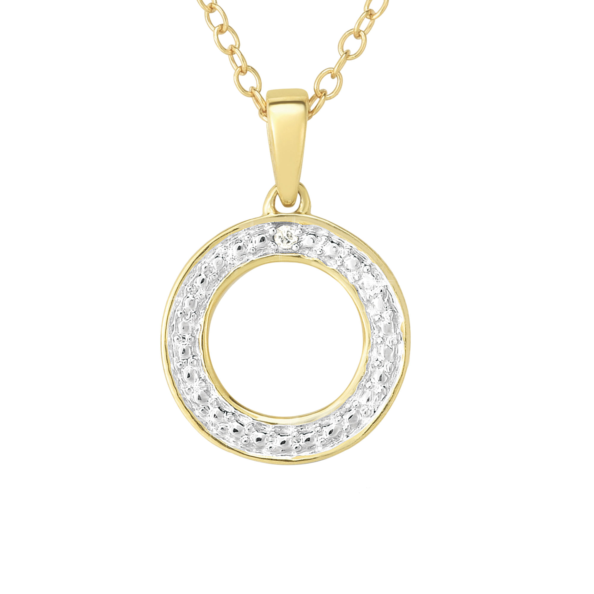 Jilco Women's Diamond Geometric Gold Necklace