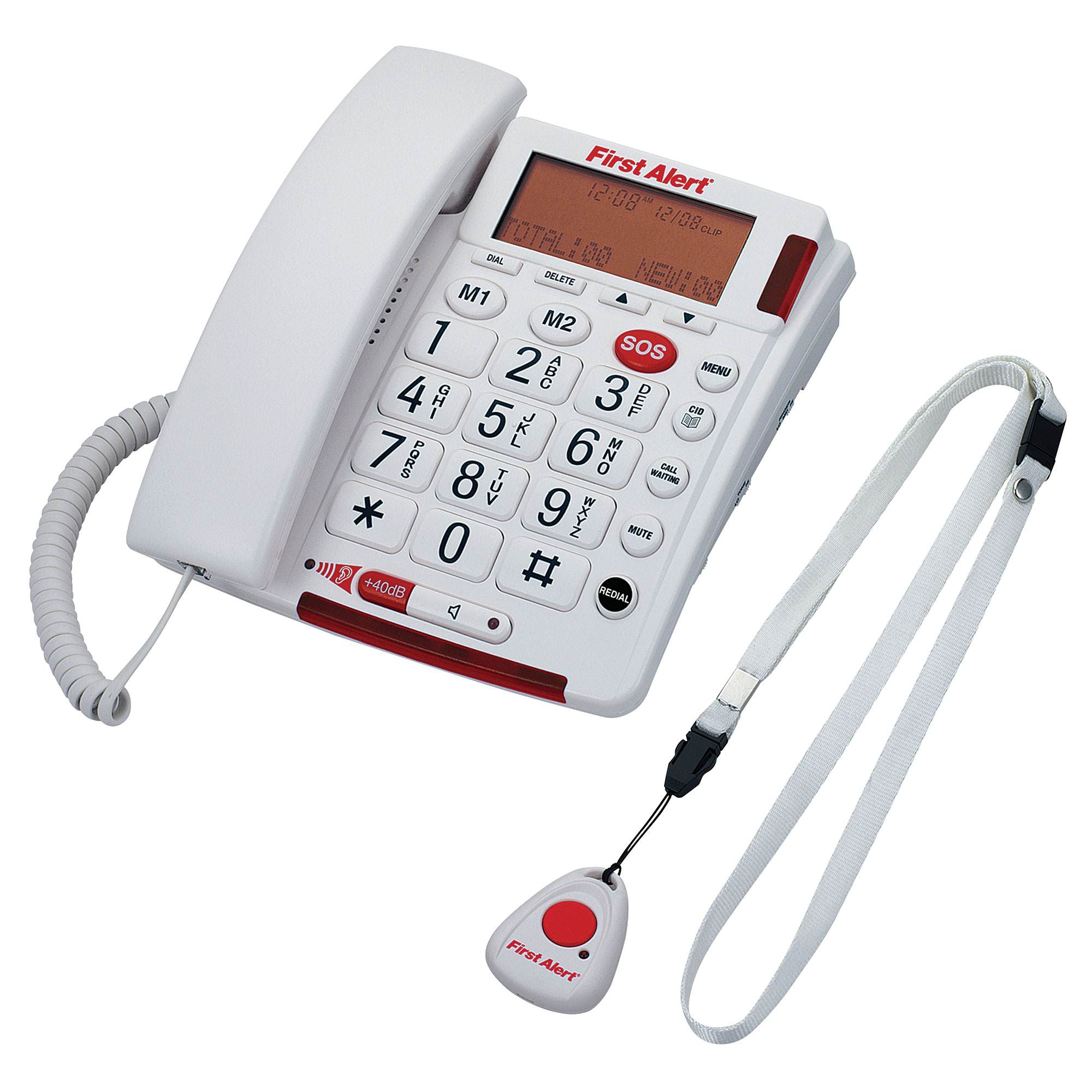 First Alert Big-Button Corded Phone with SOS Pendant