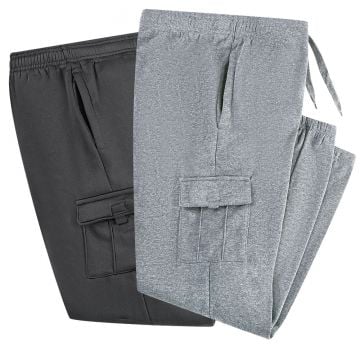 Fourcast Men's Black/Grey Cargo Pants - 2 Pack